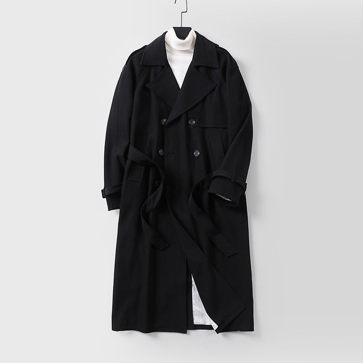 Damen Zweireihiger Oversized Trenchcoat mit weitem Schalkragen und Bindegürtel Echoarchiv