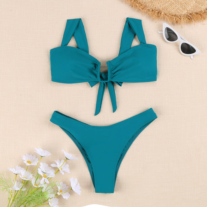 Damen Bikini-Set mit modischem Knotendesign und floralem Muster Echo Archiv