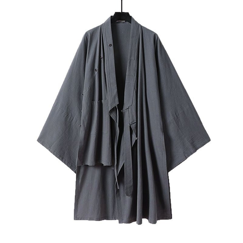 Herren Ärmellose Hanfu-Weste mit offenem Frontschnitt und dekorativem Knebelverschluss Echoarchiv