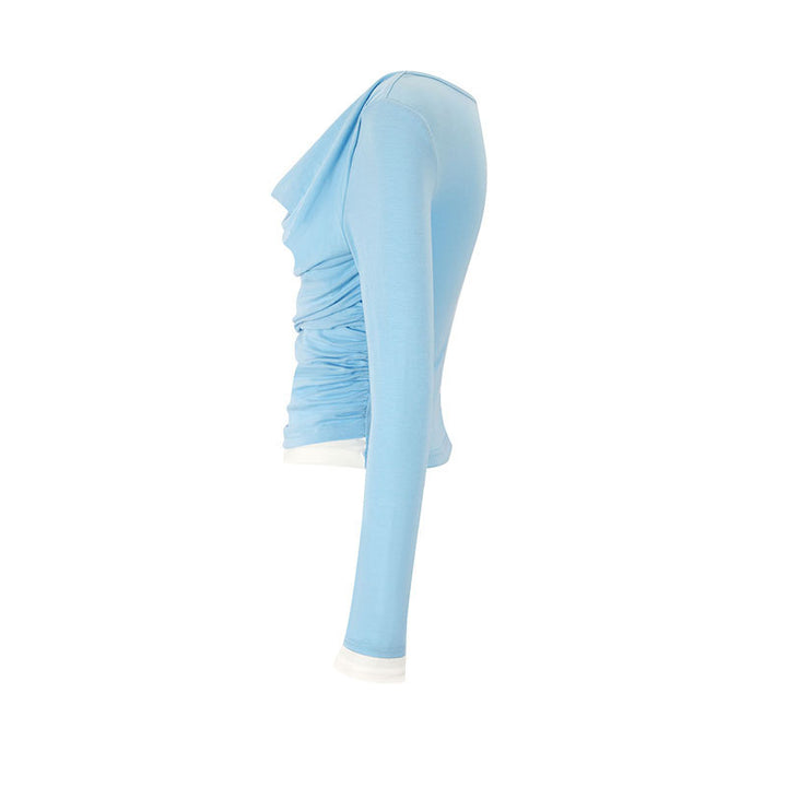 Damen figurbetontes Longsleeve mit elegantem Raffungseffekt und tiefem Ausschnitt Echo Archiv