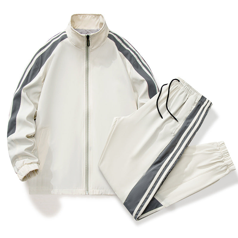 Herren Classic Sport Trainingsset mit Stehkragen, durchgehendem Reißverschluss und elastischen Zugbundhosen – Marzano