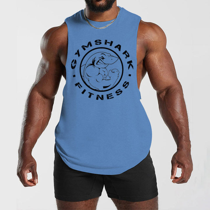 Herren nan ärmelloses Muskelshirt mit extra tiefen Armöffnungen und großem Logodruck Echo Archiv