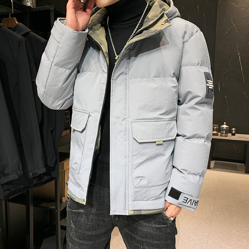 Herren gesteppte Kapuzenjacke mit Pattentaschen und verstellbaren Klettmanschetten Echo Archiv