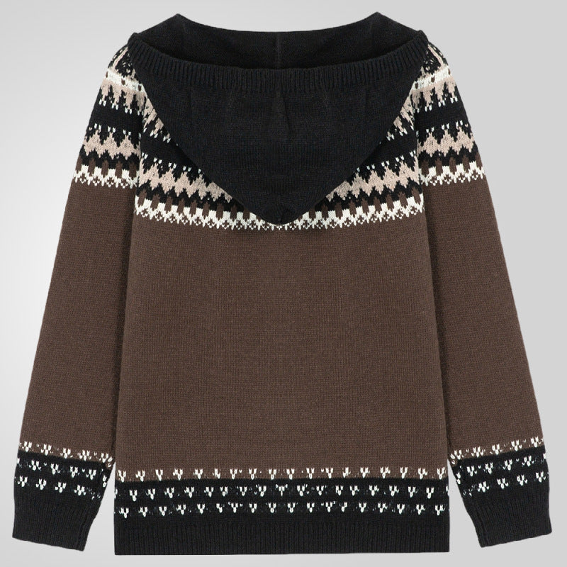 Herren Strickjacke mit traditionellem Norweger-Muster und praktischen Reißverschluss Echoarchiv