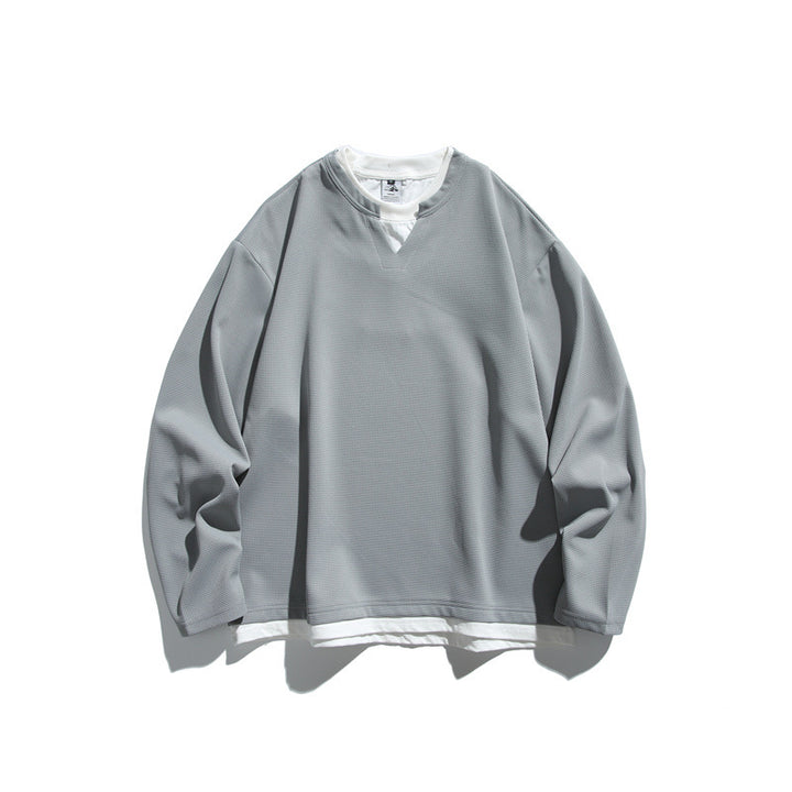 Unisex Oversize-Sweatshirt mit V‑Notch und integriertem Layer‑Look Echoarchiv
