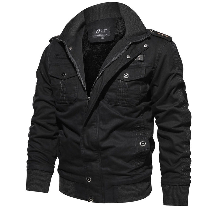 Herren nan militärisch inspiriertes Bomber-Fieldjacke mit Epauletten, verdecktem Reißverschluss und Klappbrusttaschen Echo Archiv