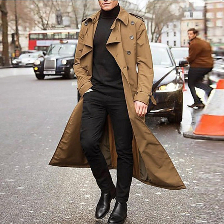 Herren Eleganter Trenchcoat mit stilvollen Knopfdetails und durchgehendem Futter Echoarchiv