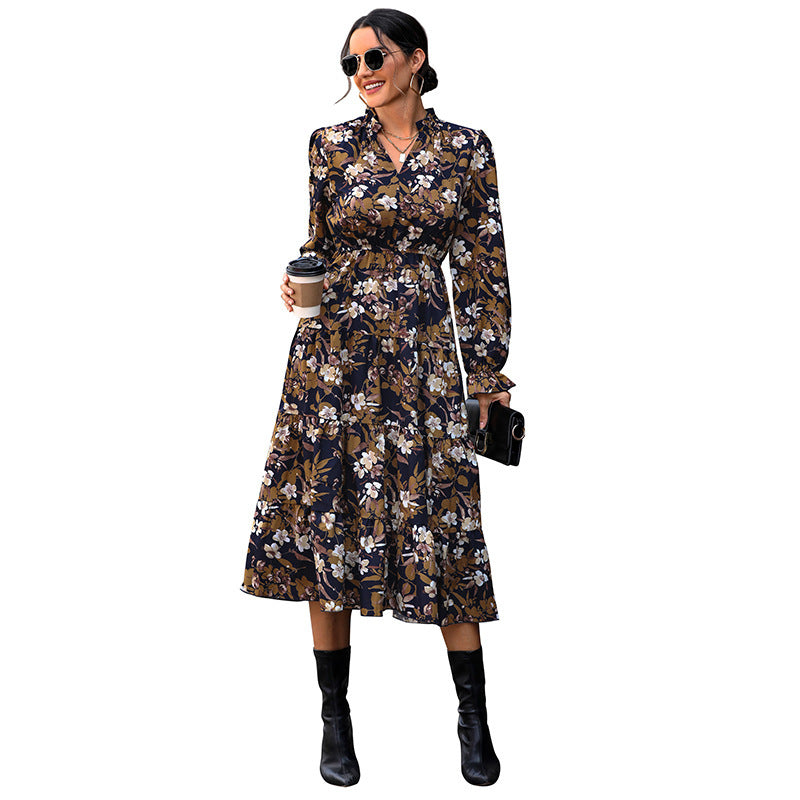 Damen Blumiges Maxikleid mit Rüschendetails Echo Archiv