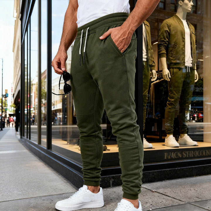 Herren nan tapered Jogginghose mit Kniepasse, elastischem Tunnelzugbund und Reißverschlusstaschen Echo Archiv