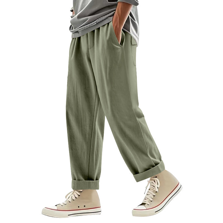 Herren lockere Freizeithose mit elastischem Bund und seitlichen Taschen Echoarchiv
