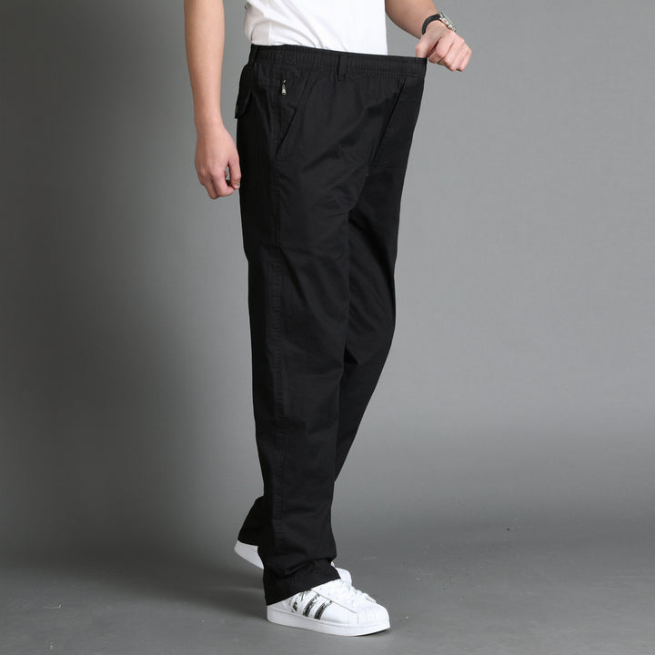 Herren Lässige Canvas-Chinohose mit elastischem Tunnelzugbund, aufgesetzten Taschen & geradem Bein Echo Archiv