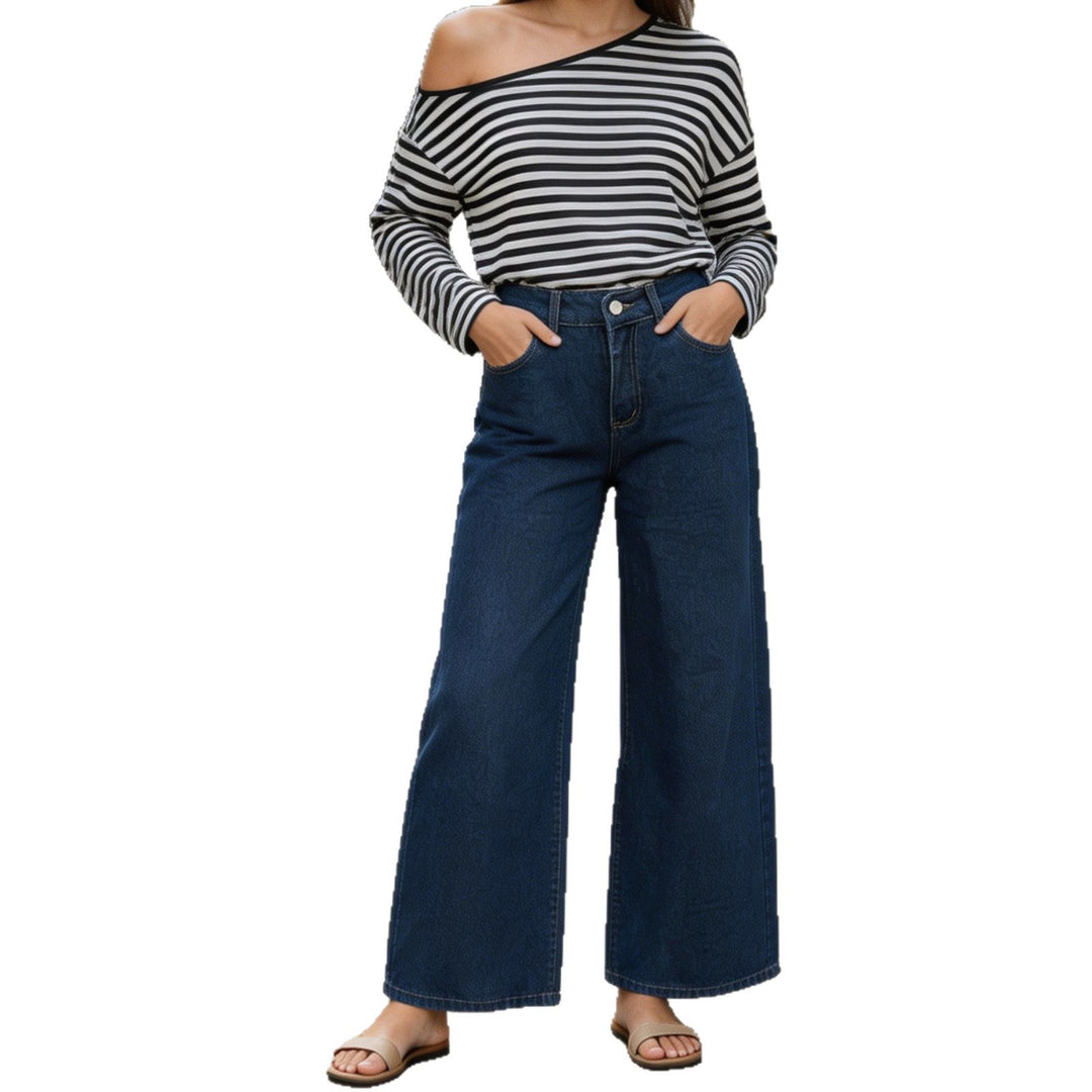 Damen nan High‑Waist Wide‑Leg-Jeans mit weitem Bein und klassischem Five‑Pocket-Schnitt Echo Archiv
