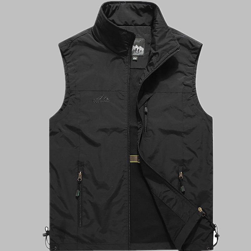 Herren Outdoor-Utility-Weste mit Mesh-Futter und Reißverschluss-Taschen Echoarchiv