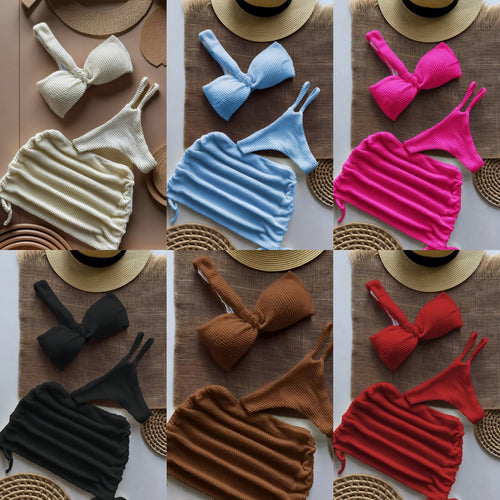 Damen Bandeau-Bikini-Set mit Raffungen Echo Archiv