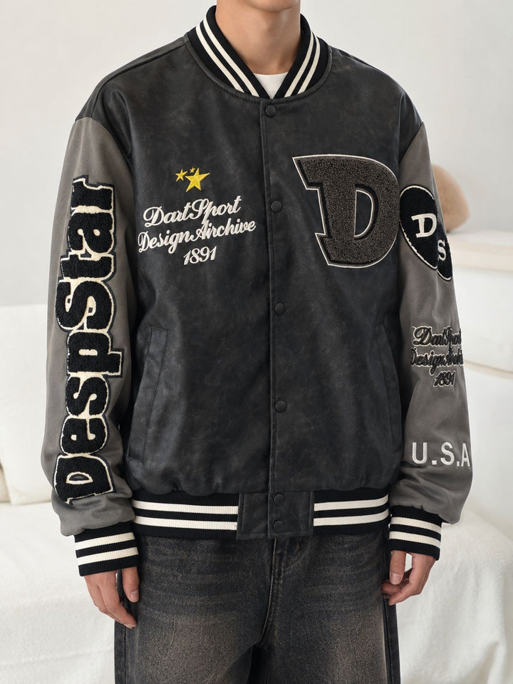 Herren Modische Bomberjacke mit gesticktem Design Echo Archiv
