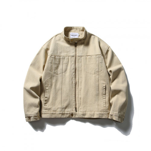 Herren Boxy Canvas-Jacke mit Stehkragen, Reißverschluss und Nahtpaneelen Echo Archiv