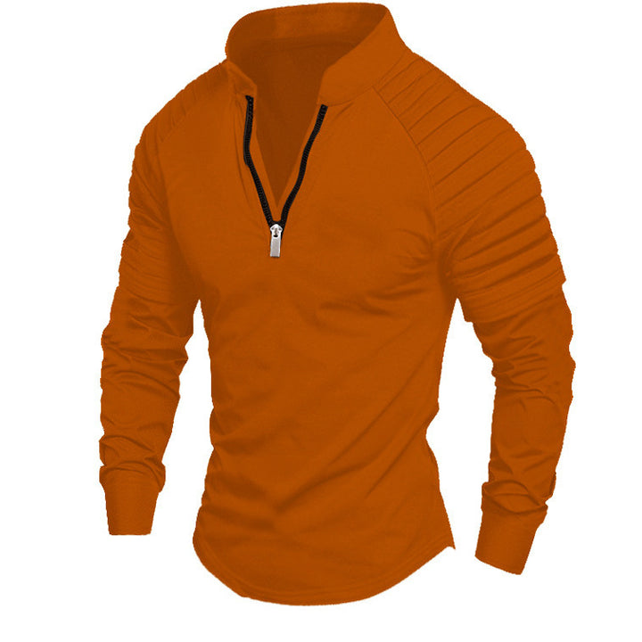 Herren Sportliches Langarmshirt mit halblangem Reißverschluss Echoarchiv