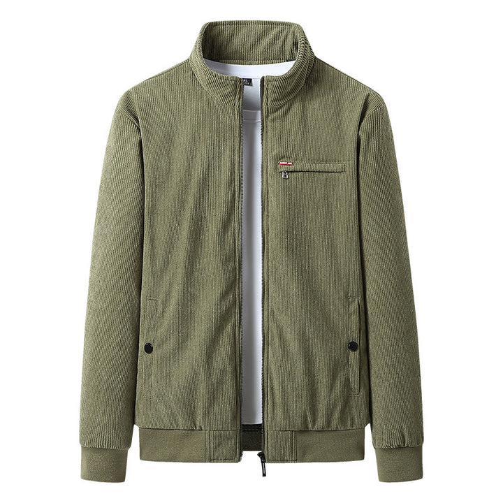 Herren Nano Hochwertige Cord-Jacke mit Teddy-Innenfutter, Stehkragen und Brustreißverschluss – Taviero