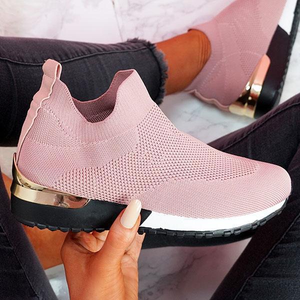 Damen Sockensneaker mit gestricktem Obermaterial und Keilsohle Echoarchiv