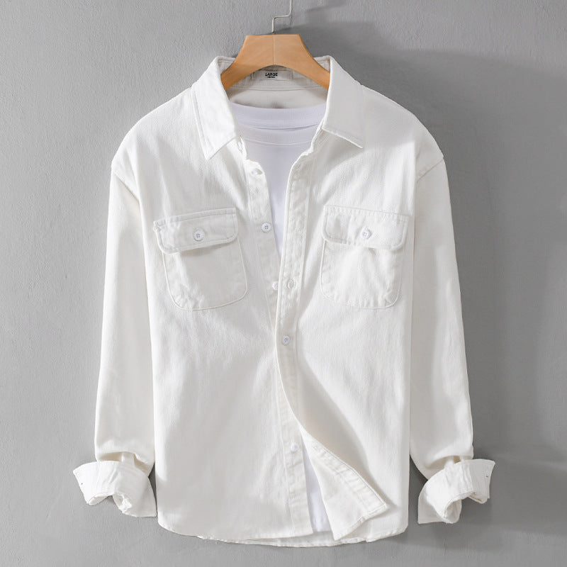 Herren Leichtes Baumwoll-Twill-Overshirt mit Brustklappen und Relaxed-Fit Echoarchiv