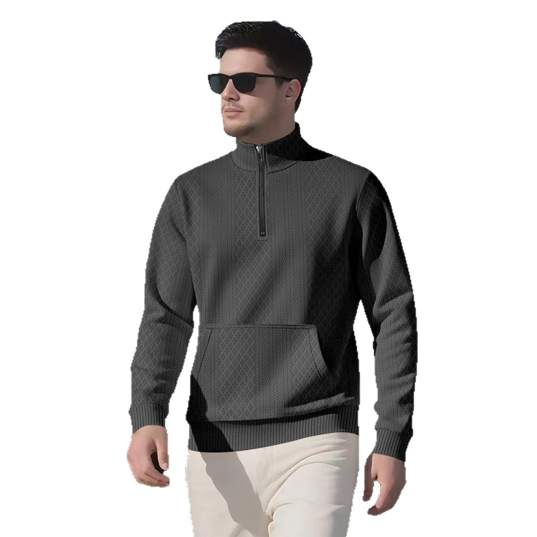Herren Sweatpullover mit Stehkragen und praktischen Taschen Echoarchiv