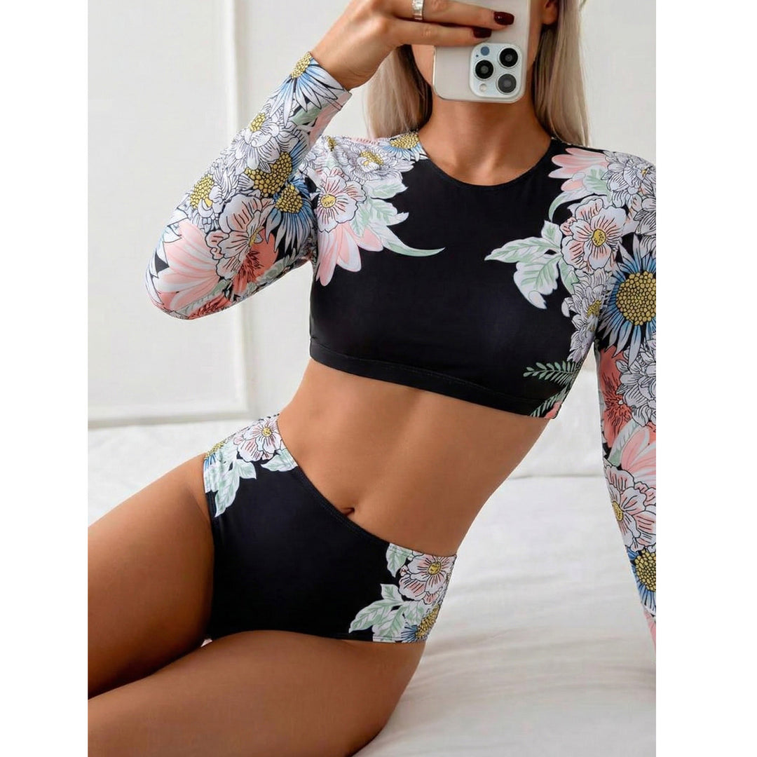 Damen Surf-Bikini-Set mit langen Ärmeln Echo Archiv