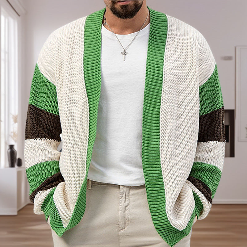 Herren Strickjacke mit modernem Farbblock-Design Echoarchiv