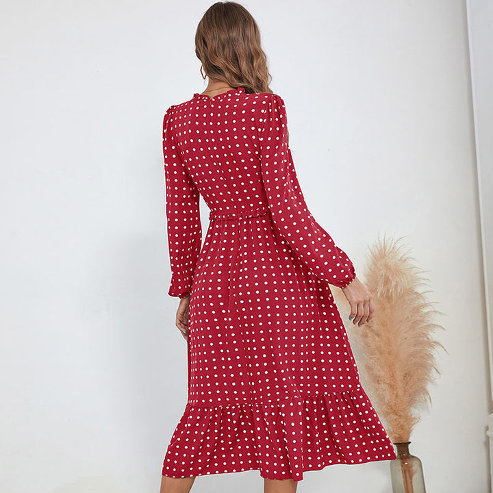Damen Verspielt gemustertes Maxikleid mit Rüschendetails Echo Archiv