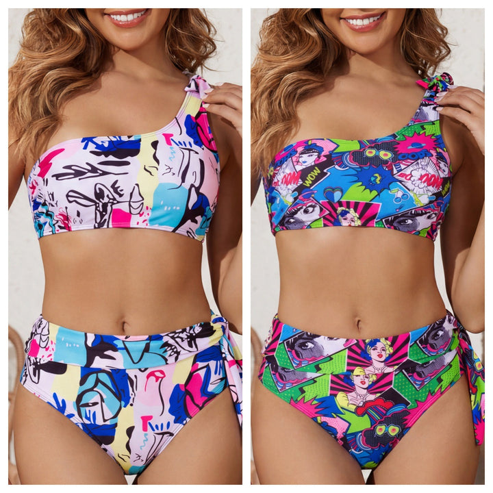 Damen asymmetrisches Bikini-Set mit betontem Design Echo Archiv