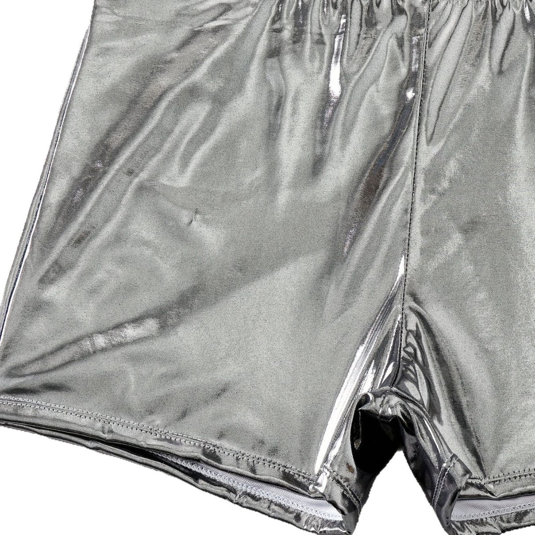 Damen Bikini-Set mit floralem Oberteil und hochglänzenden Shorts Echo Archiv