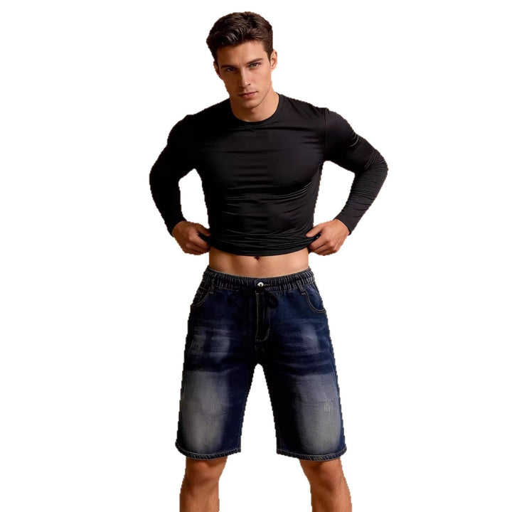 Herren bequeme Denim-Shorts mit elastischem Bund und lässigem Design Echo Archiv
