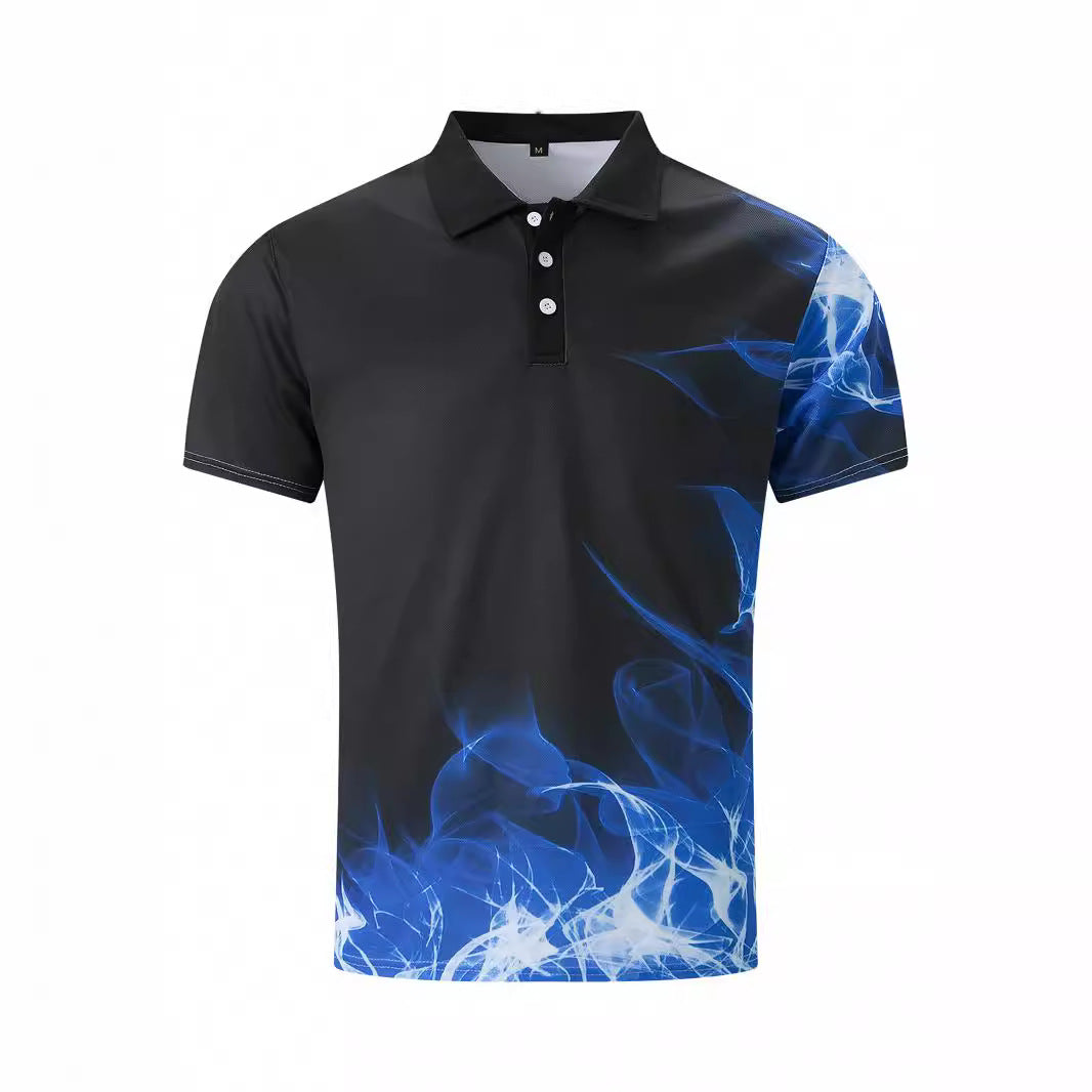 Herren Poloshirt mit modernem Kunstgrafikdesign und atmungsaktiven Materialien Echoarchiv