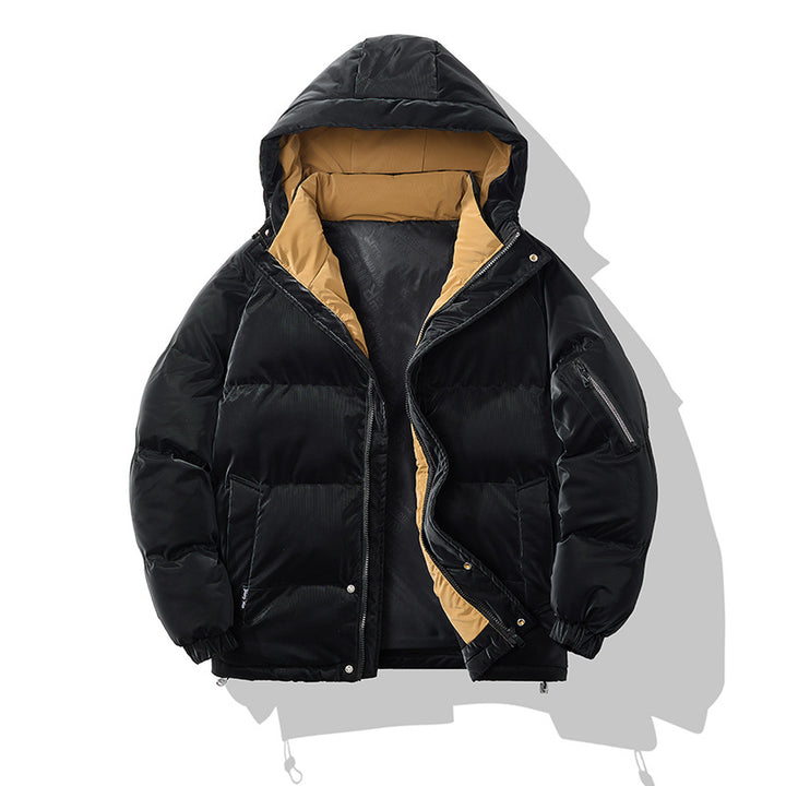 Herren Wattierte Kapuzenjacke mit Ärmeltasche, Kordelzug & Thermofutter Echoarchiv