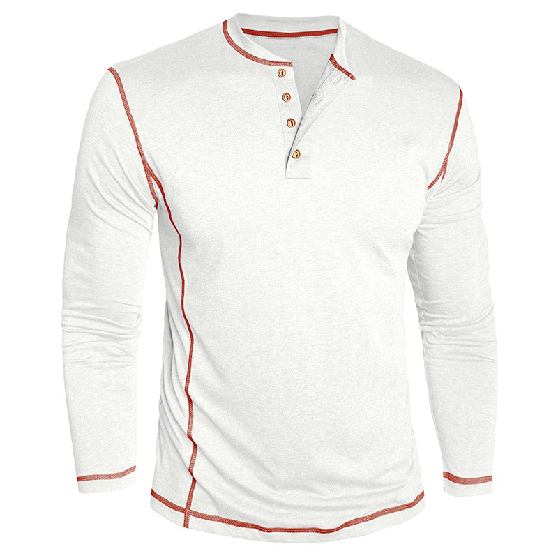 Herren Elegantes Langarmshirt mit Knopfleiste Echoarchiv