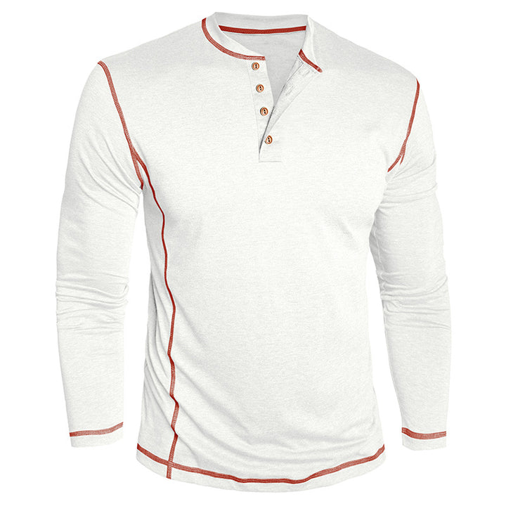 Herren Elegantes Langarmshirt mit Knopfleiste Echoarchiv
