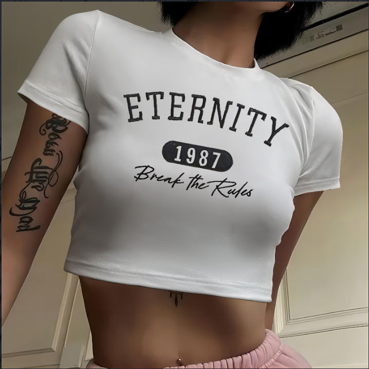 Damen Crop-Top mit innovativem Spinnen-Netz-Design Echo Archiv
