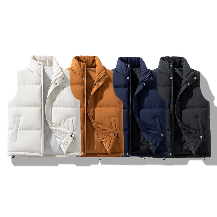 Herren Isolierende Outdoor-Steppweste mit hohem Kragen, 2‑Wege‑Reißverschluss & verdeckten Eingrifftaschen Echoarchiv