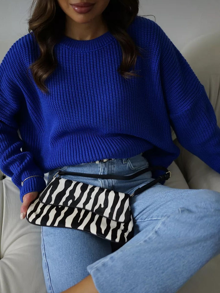 Damen nan Gürteltasche mit Zebramuster, Doppelklappen-Design und verstellbarem Hüftgurt Echo Archiv