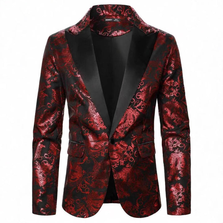Herren eleganter Smokingsakko mit floralem Muster Echoarchiv