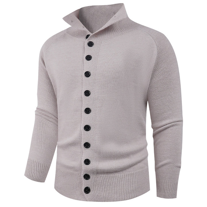 Herren Strickpullover mit hohem Kragen und Knopfverschluss Echoarchiv