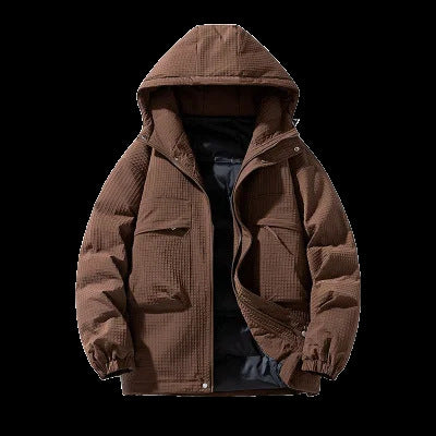 Herren Gepolsterter Ripstop-Parka mit Kapuze Oversize-Schnitt und integrierter Umhängetasche Echo Archiv
