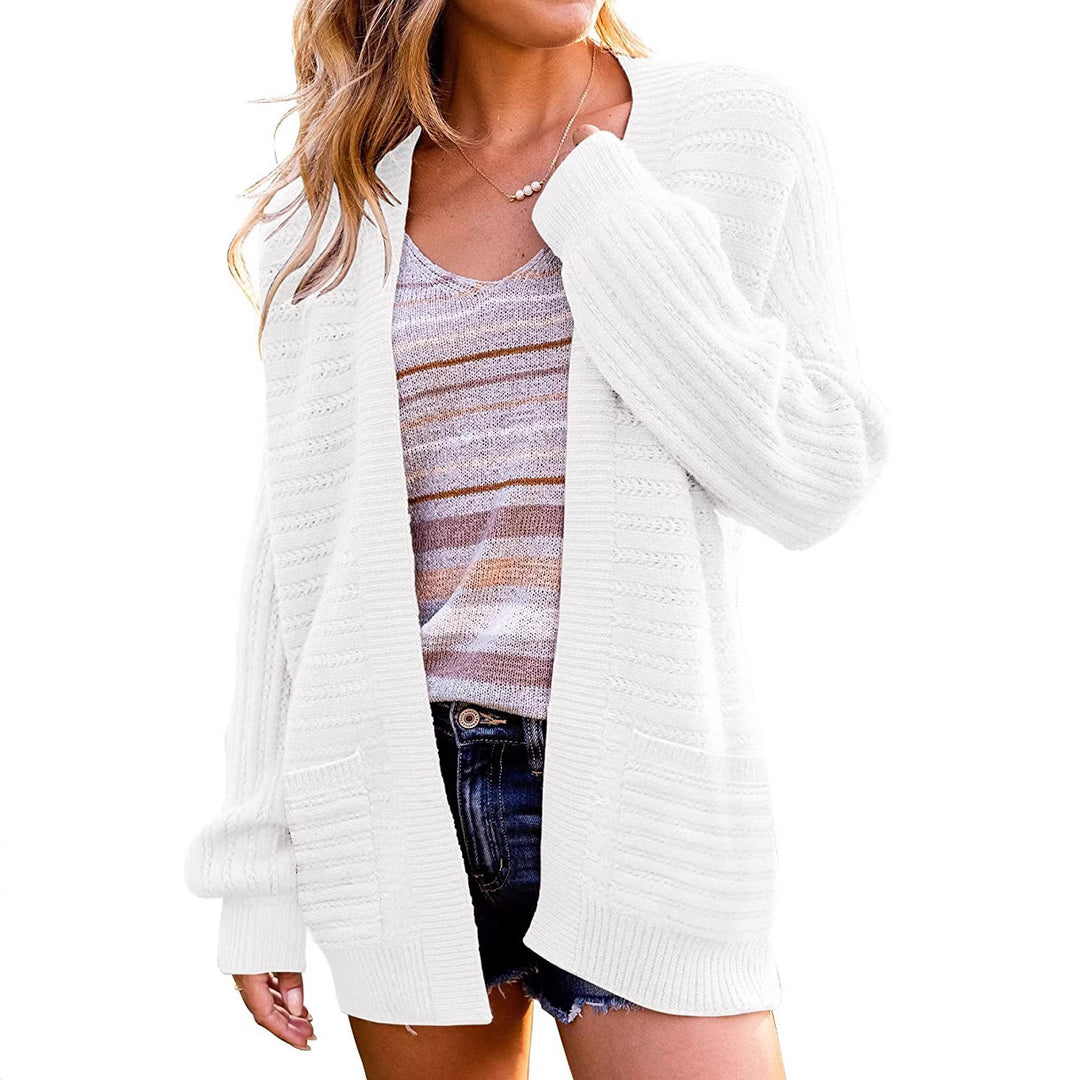 Damen Oversize Strickcardigan mit aufgesetzten Taschen und Rippstruktur Echo Archiv