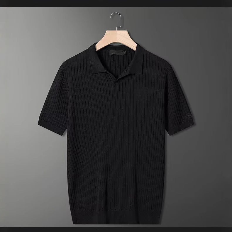 Herren Kurzarm Strick-Polo-Shirt Echo Archive