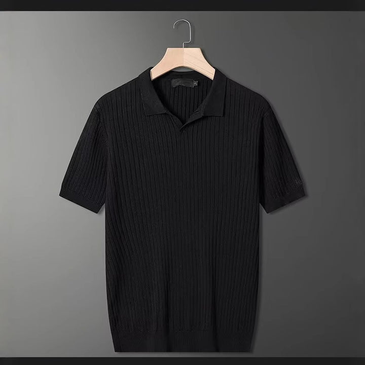 Herren Kurzarm Strick-Polo-Shirt Echo Archive