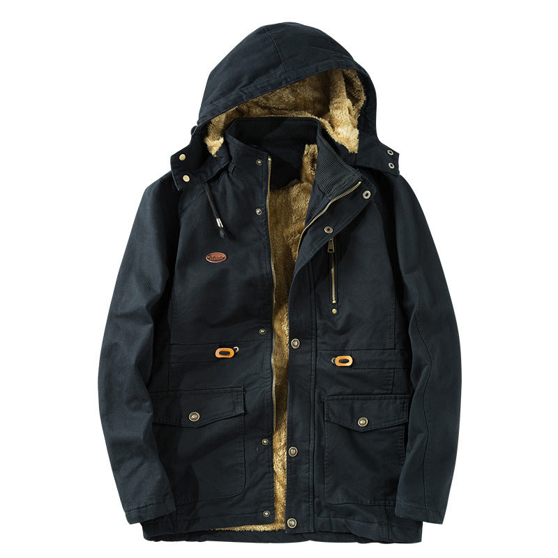 Herren Thermo-Canvasparka mit Kunstfell-Innenfutter, Kapuze und Multifunktions-Taschen Echo Archiv