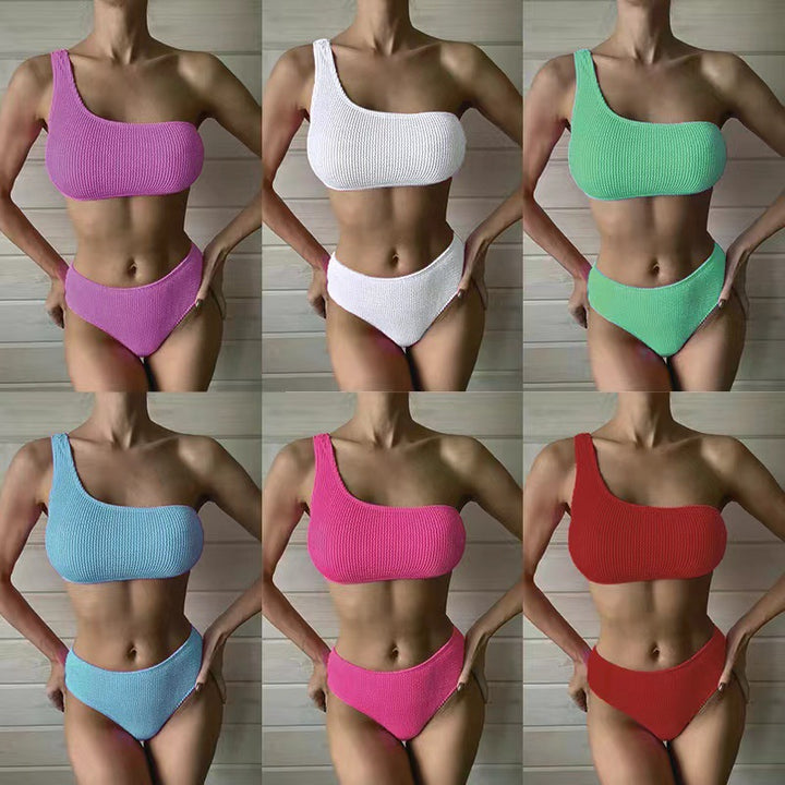 Damen asymmetrisches Bikini-Set mit strukturierter Oberfläche Echo Archiv