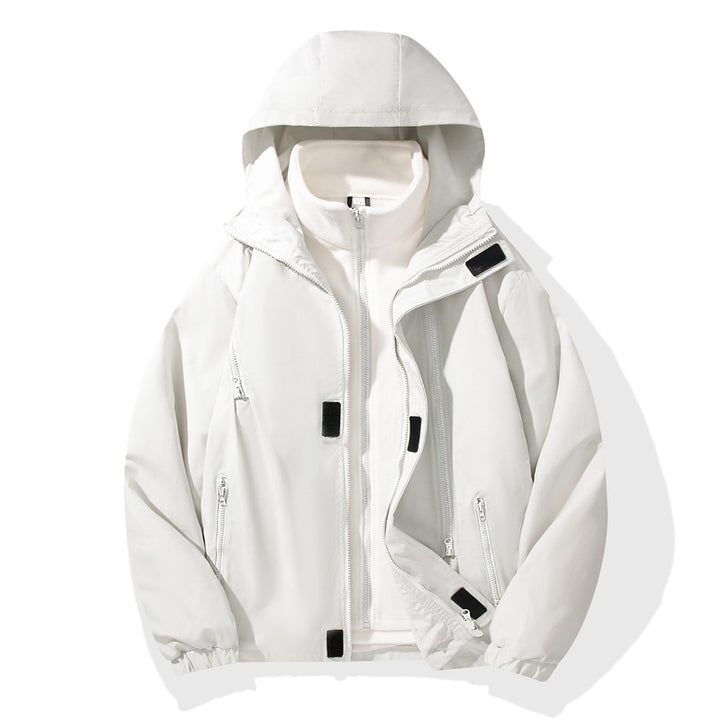 Herren Zweiteiler Regen- und Thermojacke mit abnehmbarer Fleece-Innenjacke und winddichter Membran – Taviero