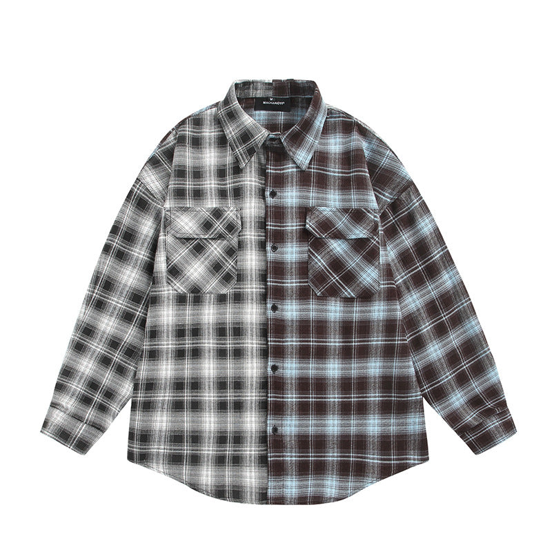 Unisex Geteiltes kariertes Overshirt im Hemdjacken‑Stil Echoarchiv