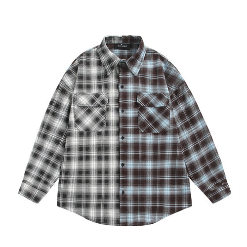 Unisex Geteiltes kariertes Overshirt im Hemdjacken‑Stil Echoarchiv