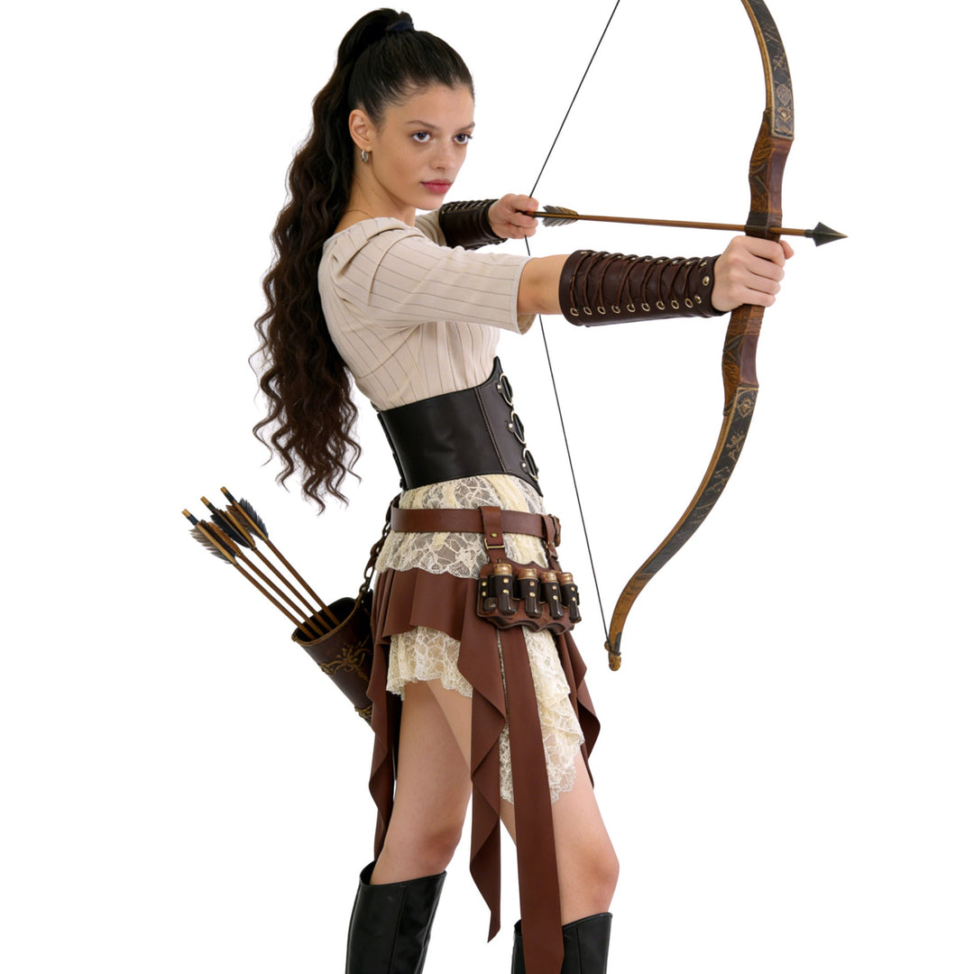 Damen Rock mit asymmetrischen fransigen Details und eleganter Spitzenborte – Rosévia